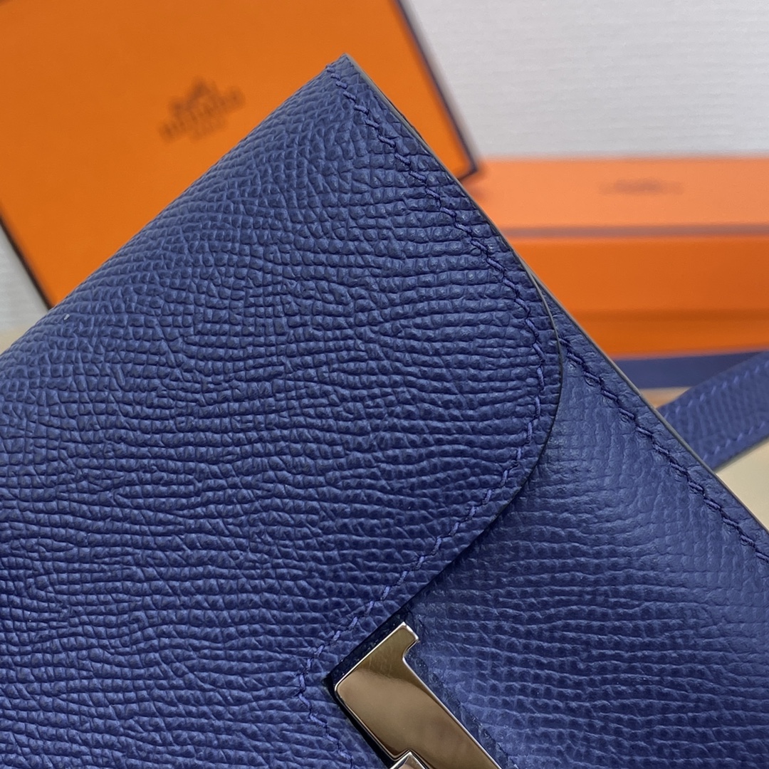 Hermes Constance Slim Wallet Belt Bag In Deep Blue Epsom Leather